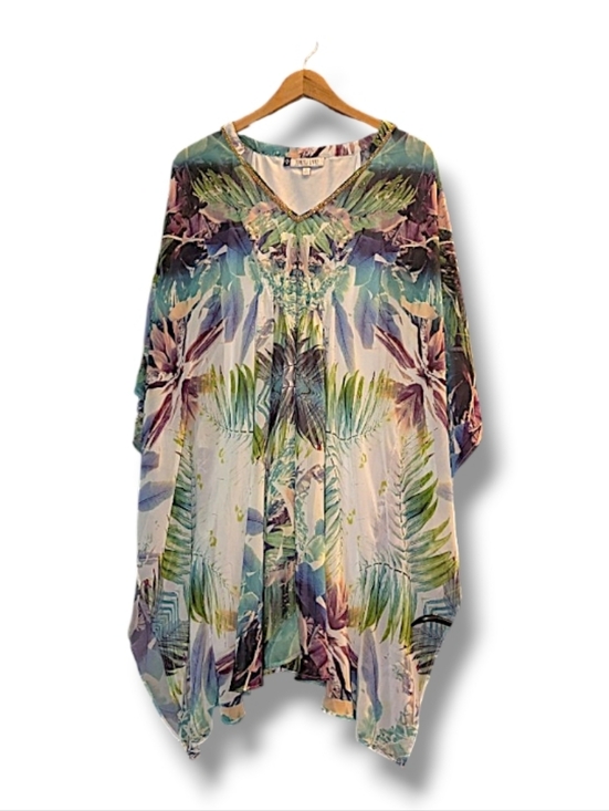 Jennifer Lopez Other - Jennifer Lopez Tropical Floral Dress / Kaftan Beach Cover-Up XL